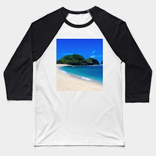 Watu Karung lagoon sand beach with a boat and rock islands Baseball T-Shirt